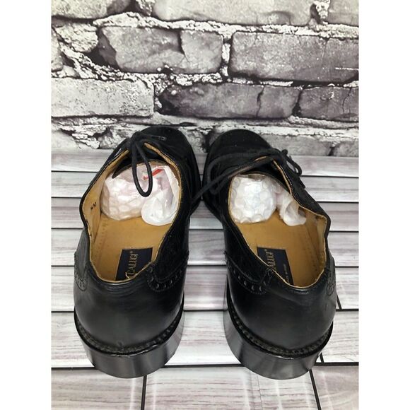 Mario Calugi Black Leather Wingtip Cap Toe Oxfords Lace Shoes Men Sz 7.5M US/41 - Picture 12 of 16